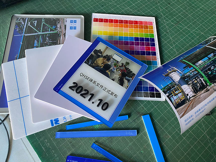 亞克力面pvc底字樣品，亞克力熱壓印工藝樣品(圖2)